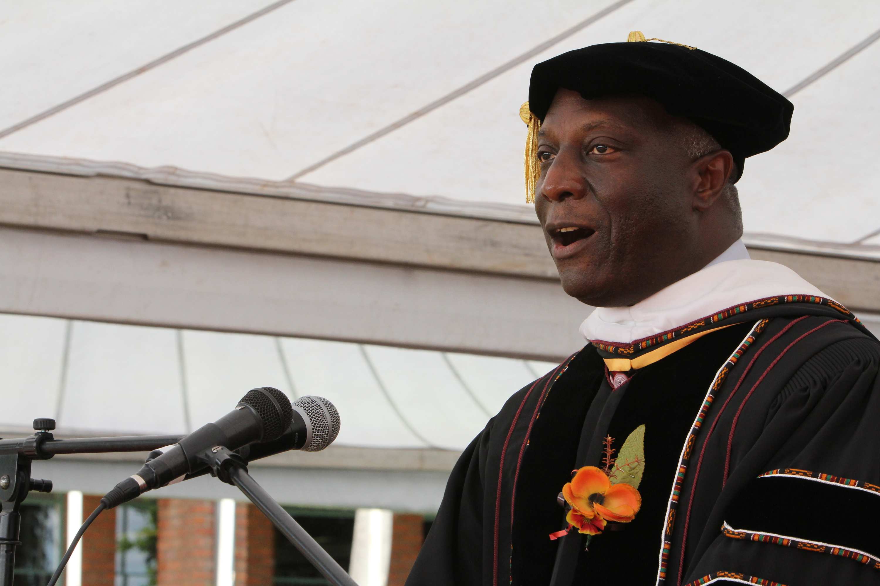 Jim H. Salley, associate vice-chancellor for institutional advancement for Africa University, speaks during the 20th anniversary celebration of Africa University on March 23, 2013. Photo by Kathleen Barry, UMNS.