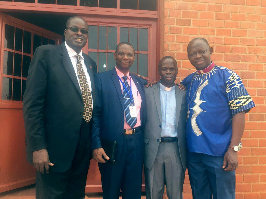 Some of the church leaders who helped heal divisions in The United Methodist Church in Burundi are, from left: Bishop Daniel Wandabula, Zephirin Ndikumana, the Rev. Jean Ntahoturi and Bishop John K. Yambasu. Photo by Tafadzwa Mudambanuki, UMNS.