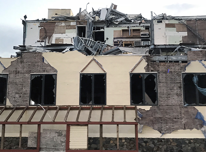Buildings that were demolished when Hurricane Irma struck the island of St. Martin stand as a testament to the damage caused by the storm. The Upper Room sponsored a three-day retreat that included a devotional-writing workshop to help people process their experiences. Photo courtesy of Upper Room Ministries.