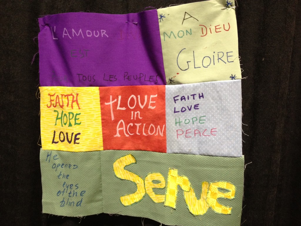 United Methodist Women prayer and quilting station