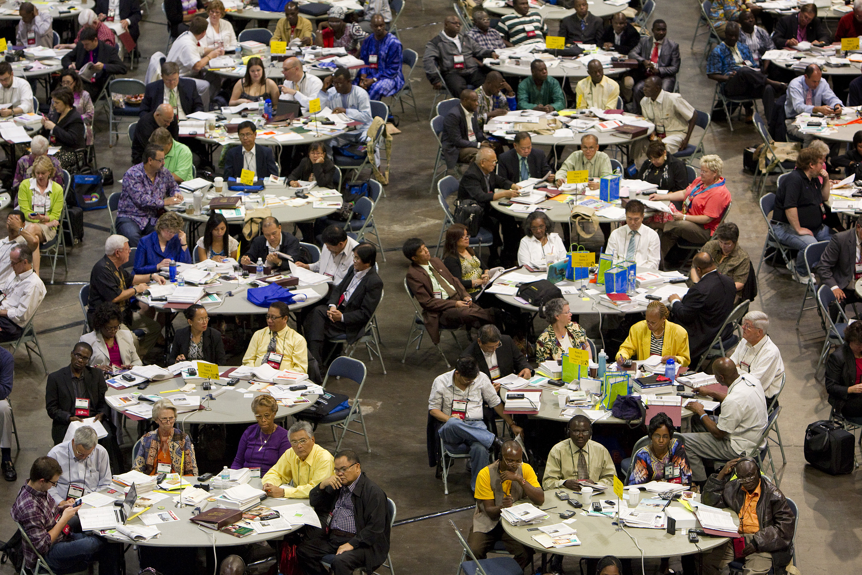 Delegates work at the 2012 General Conference in Tampa, Fla. A UMNS photo by Mike DuBose.