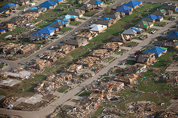 A May 20, 2013, tornado killed 24 people and damaged thousands of homes in Moore, Okla.
