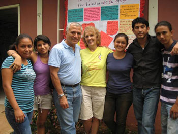 Nan McCurdy and husband Miguel Mairena (center) work as missionaries in Nicaragua with an ecumenical group called 