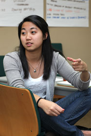 Team member Karyn Kuan expresses an opinion during a Spark12 planning session.