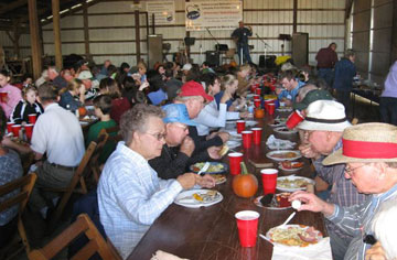 More than a hundred people dine together after a service at Fairfax United Methodist Church. A web-only photo courtesy Don Johnson.