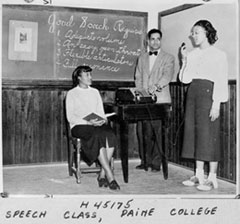An archived photo depicts a speech class at Paine College in Augusta, Ga. Photo courtesy of the Commission on Archives and History.