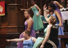 Members of Hearts in Step Christian Dance Academy perform during the North Central Jurisdiction's consecration worship service. A UMNS photo by Kathy L. Gilbert. 