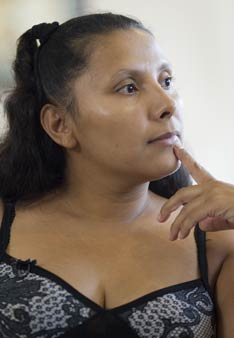 Juana Villegas recalls her experience of being arrested for a minor traffic violation in Nashville, Tenn., while she was nine months pregnant. UMNS photos by Mike DuBose.