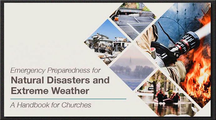United Methodist Insurance, a part of the General Council on Finance and Administration, has put together a free, downloadable booklet on how churches can prepare for natural disasters and extreme weather. Artwork courtesy of GCFA.