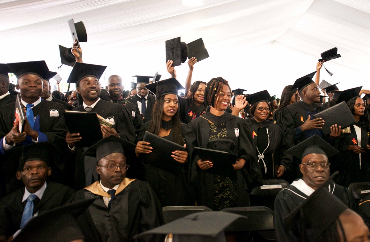 Africa University students celebrate their graduation from the United Methodist-related school in Mutare, Zimbabwe. This year’s graduating class had students from 21 African countries. Photo by the Africa University Department of Information and Public Affairs. Africa University students celebrate their graduation from the United Methodist-related school in Mutare, Zimbabwe. This year’s graduating class had students from 21 African countries. Photo by the Africa University Department of Information and Public Affairs.