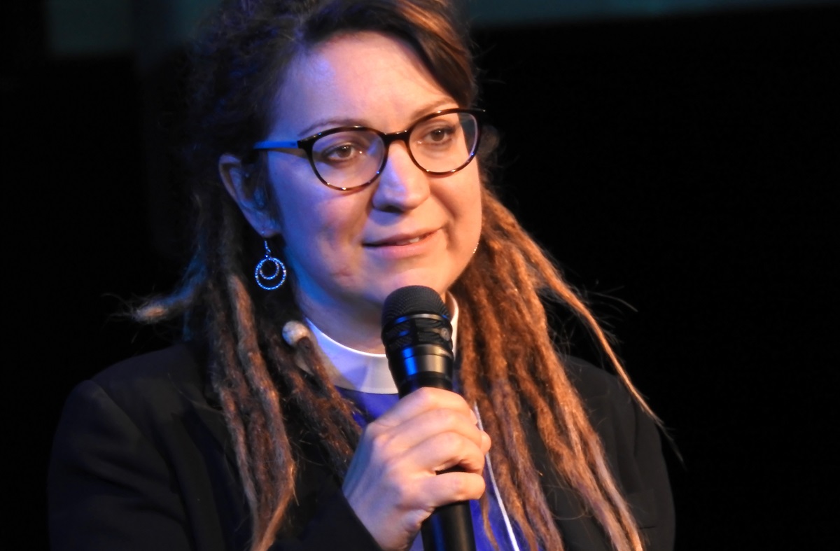 The Rev. Rachel Baughman helped coordinate the Uniting Methodists meeting July 16-18 at Lovers Lane United Methodist Church in Dallas, Texas. Photo by Sam Hodges, UMNS
