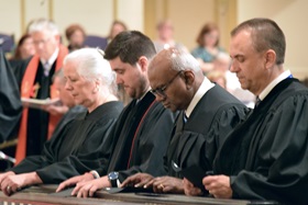 Moses Kumar, second from right, is licensed as a local pastor in the Tennessee Conference. His wife, Felicia, is an elder in the conference. Photo by Amy Hurd, Tennessee Conference.