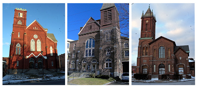 Ten years ago, Foothills United Methodist Church in Gloversville, New York, was formed through the successful merger of three inner city congregations. The congregation covenanted to build a new worship and mission center on land close to the geographical center of the previous locations with high visibility thousands of passersby daily. Photo courtesy of Foothills United Methodist Church.
