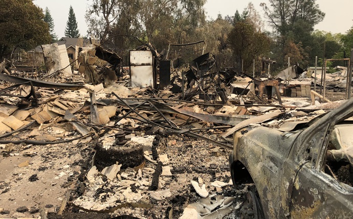 The home of Charlotte Bailey was destroyed by the wildfires that have ravaged Northern California. Photo courtesy of Charlotte Bailey.