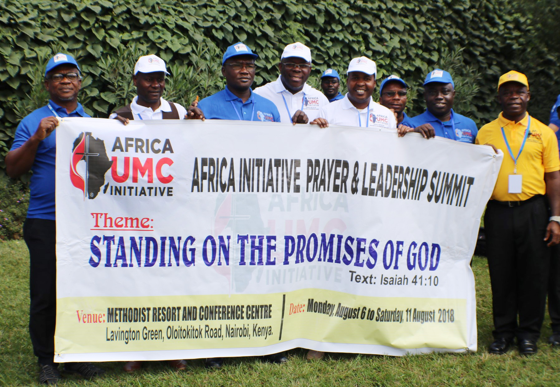 Les membres de l'équipe de direction de l'Initiative Afrique se réunissent en 2018 à Nairobi, au Kenya. Photo de Julu Swen, UMNS.