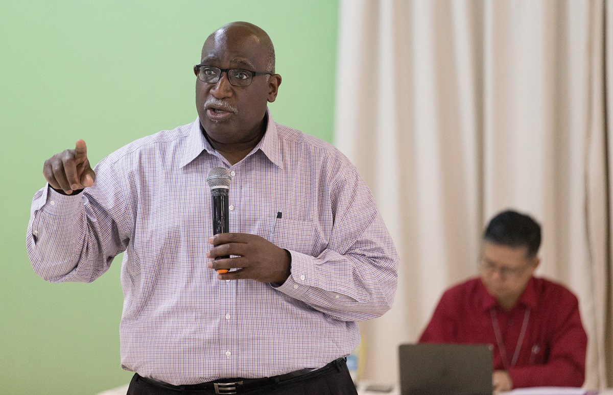 Bishop Gregory Palmer makes a presentation during the February 2018 meeting of the United Methodist Standing Committee on Central Conference Matters in Abidjan, Côte d'Ivoire. File photo by Mike DuBose, UMNS. Bishop Gregory Palmer makes a presentation during the February 2018 meeting of the United Methodist Standing Committee on Central Conference Matters in Abidjan, Côte d'Ivoire. File photo by Mike DuBose, UMNS.