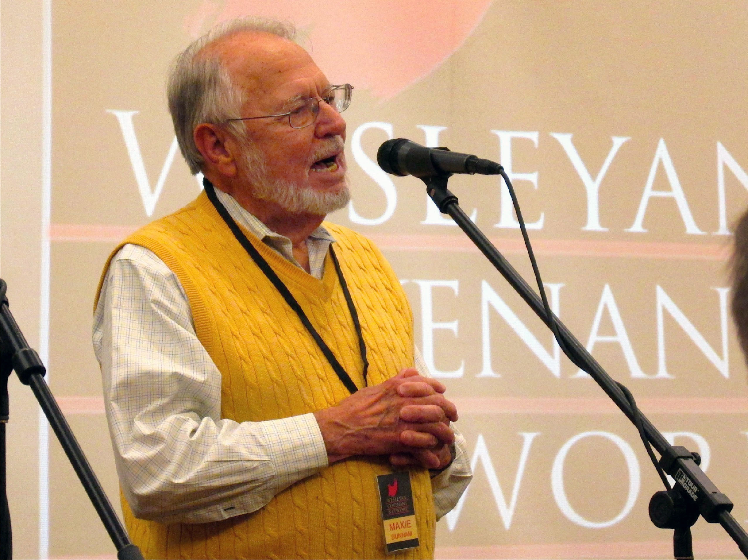 The Rev. Maxie Dunnam speaks in 2014 in Atlanta. Dunnam, on behalf of the Renewal and Reform Coalition, submitted some modifications to the Traditional Plan. He and other advocates for current church policies on homosexuality are promoting the modified Traditional Plan. Photo by Steve Beard/Good News Magazine.  