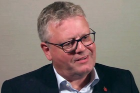 Video image of Bishop Christian Alsted, courtesy of United Methodist News Service. Alsted spoke with UM News as part of a video series featuring different perspectives of church leaders on the work of the Commission on a Way Forward.