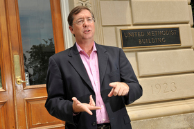 Jim Winkler, top executive of the National Council of Churches, called for the immediate withdrawal of Judge Brett Kavanaugh’s nomination to the U.S. Supreme Court. File photo by Jay Mallin, UMNS. 