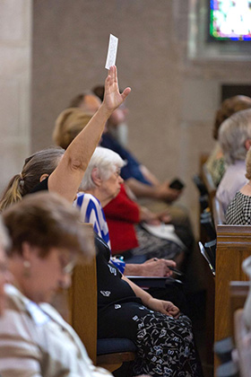 People poured into First United Methodist Church in Montgomery, Ala., on a hot summer Sunday afternoon to ask questions about the future of The United Methodist Church. Photo by Luke Lucas, AWF Communications Specialist.