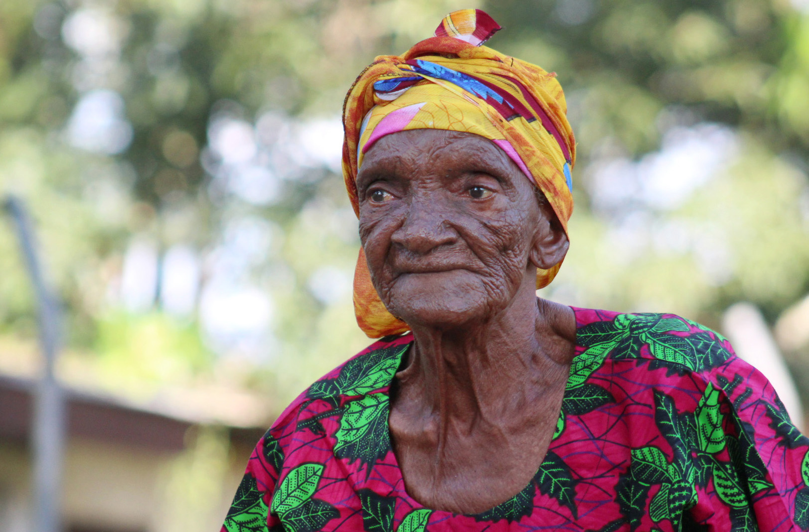 Anna Lakeh, 90, of the Gompa District, attends a free annual health screening organized by The United Methodist Church in Liberia. Photo by E Julu Swen, UMNS. 