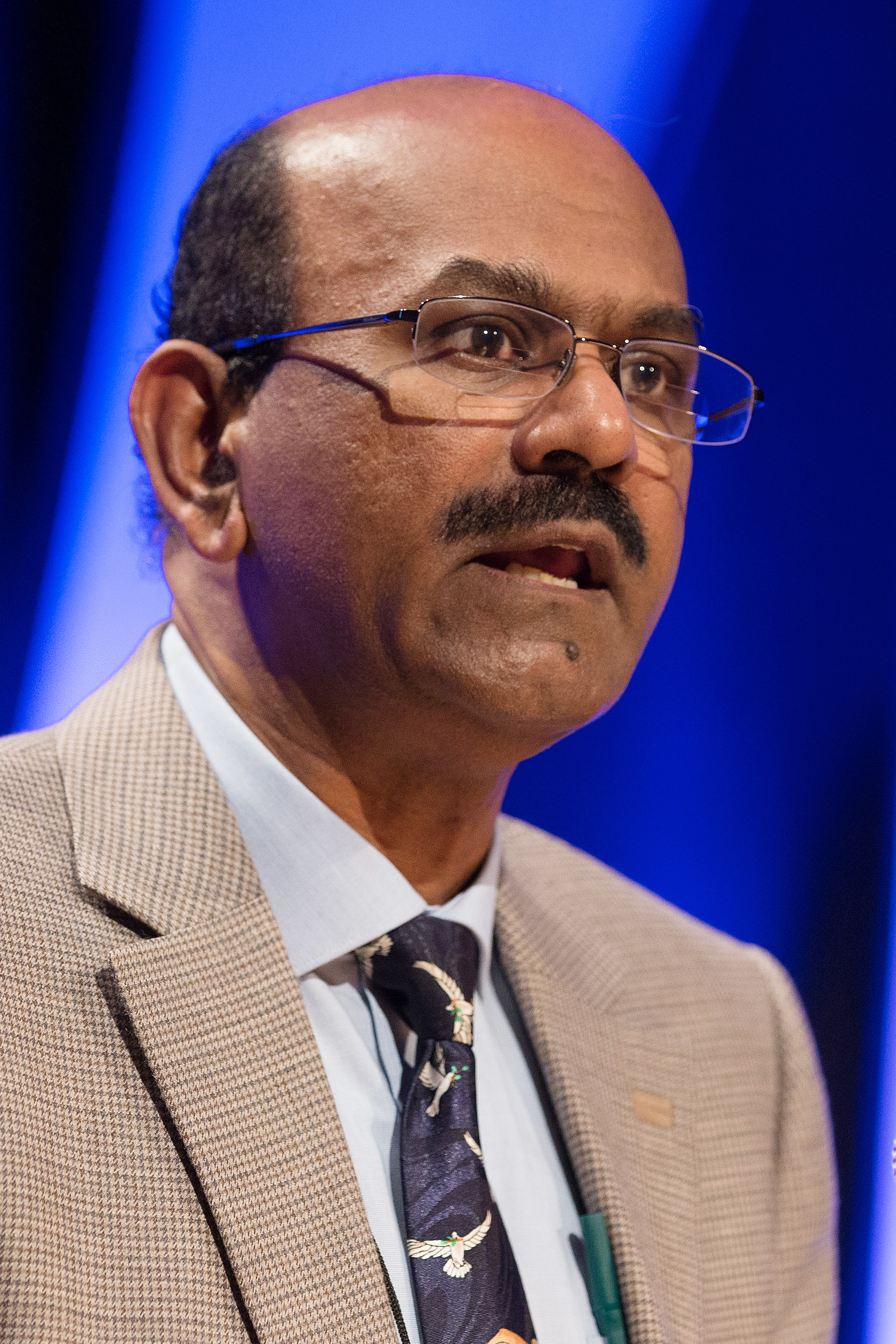 The Rev. Sam Royappa addresses the Pre-General Conference Briefing in Portland, Ore. Photo by Mike DuBose, UMNS.