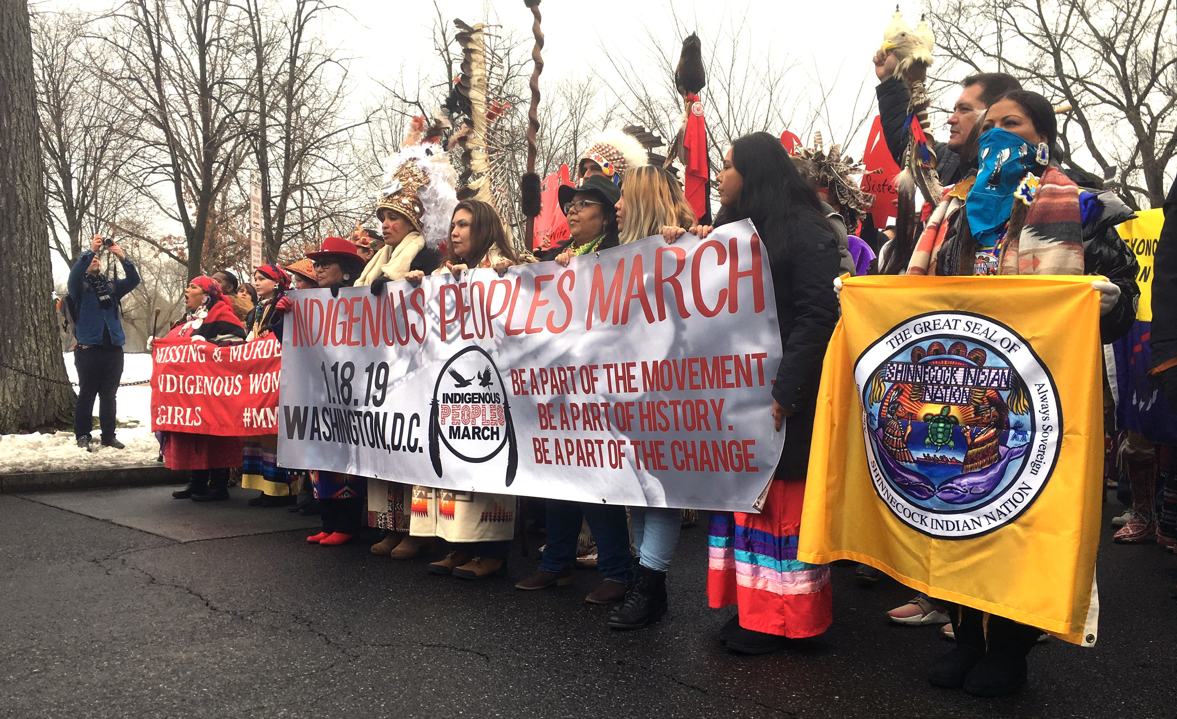 Participants in the Indigenous Peoples March walk down Constitution Avenue in Washington, D.C. UMNS Photo by Erik Alsgaard, Baltimore-Washington Conference.