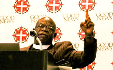 El Rev. Jerry Kulah defiende el Plan Tradicional Modificado durante un desayuno del 23 de febrero ofrecido por "Good News" (Buneas Nuevas), un grupo tradicional no oficial de La Iglesia Metodista Unida. El desayuno atrajo a una multitud desbordante a un hotel de San Luis el día de la apertura de la Conferencia General de 2019. Foto por Steve Beard, "Good News". El Rev. Jerry Kulah defiende el Plan Tradicional Modificado durante un desayuno del 23 de febrero ofrecido por "Good News" (Buneas Nuevas), un grupo tradicional no oficial de La Iglesia Metodista Unida. El desayuno atrajo a una multitud desbordante a un hotel de San Luis el día de la apertura de la Conferencia General de 2019. Foto por Steve Beard, "Good News".