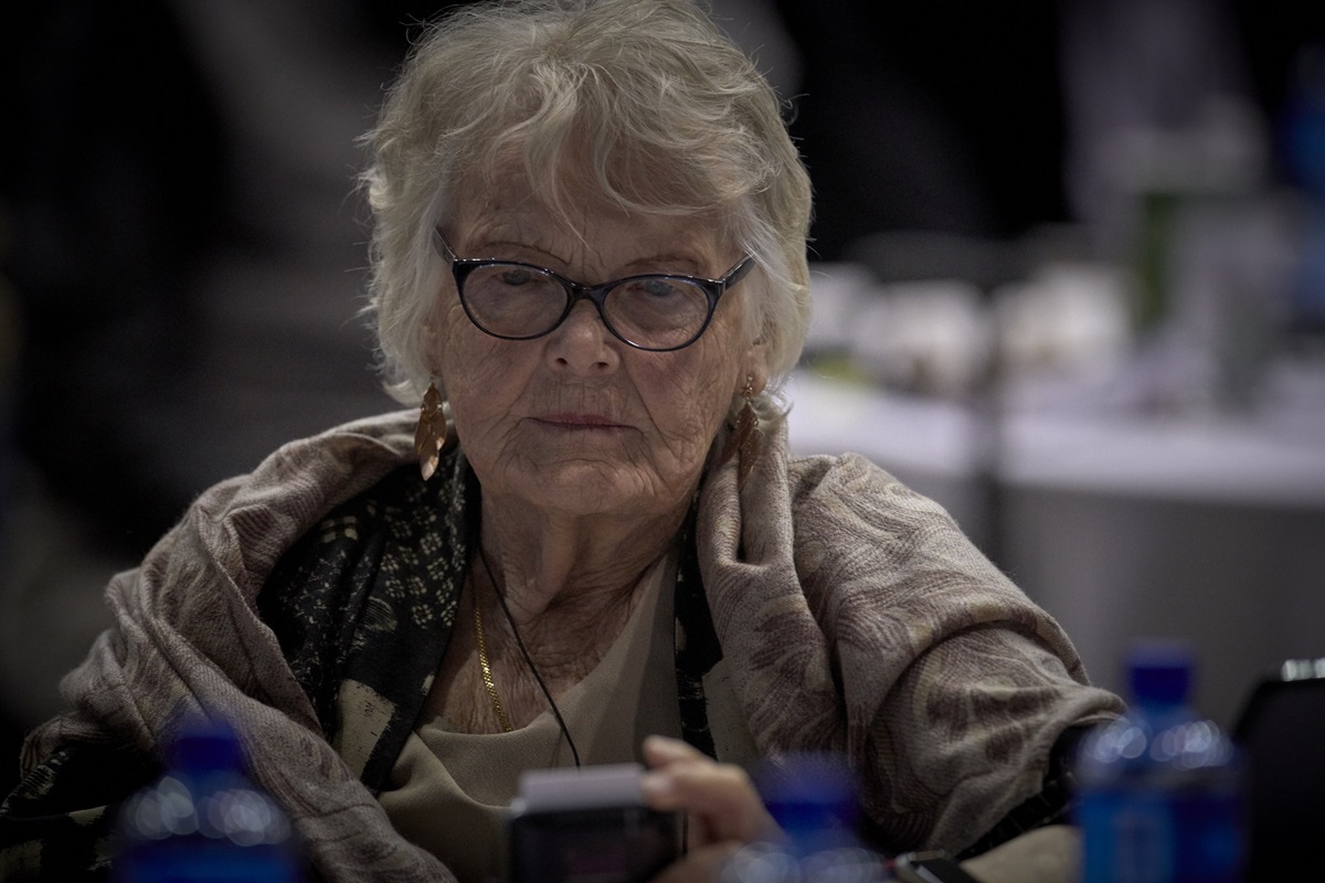 Delegate Norma Kehrberg uses an electronic voting machine during a Feb. 24 plenary session of the special General Conference of The United Methodist Church, held in St. Louis. Photo by Paul Jeffrey, UMNS. Delegate Norma Kehrberg uses an electronic voting machine during a Feb. 24 plenary session of the special General Conference of The United Methodist Church, held in St. Louis. Photo by Paul Jeffrey, UMNS.