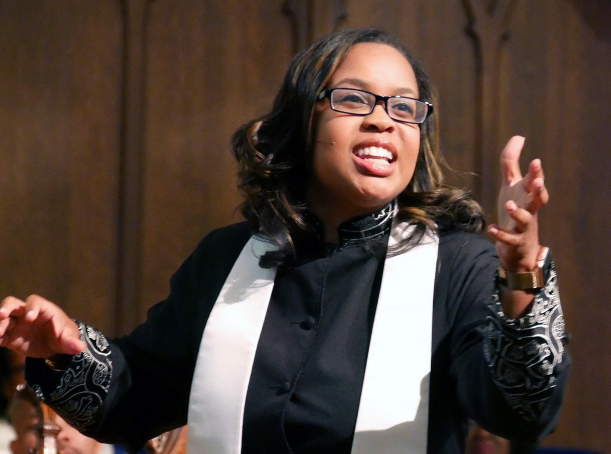 The Rev. Jasmine Smothers, lead pastor of Atlanta First United Methodist Church, has been among the conveners of recent meetings by centrists and progressives to discuss the denomination's future. Photo by Les Scarbrough, Atlanta First United Methodist Church. The Rev. Jasmine Smothers, lead pastor of Atlanta First United Methodist Church, has been among the conveners of recent meetings by centrists and progressives to discuss the denomination's future. Photo by Les Scarbrough, Atlanta First United Methodist Church.