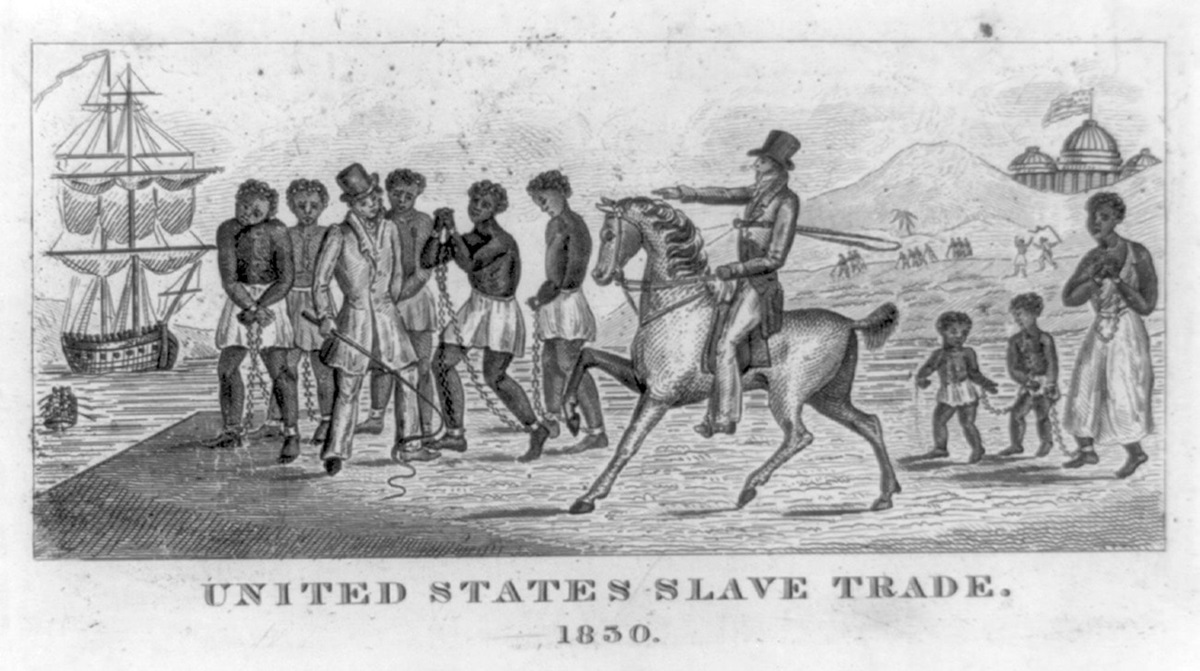 An engraving from 1830 depicts the slave trade in the United States. The U.S. Capitol is visible in the background.  To mark the 400th anniversary of the first African people being brought to the U.S. as slaves, a study guide and other resources have been prepared to help United Methodists better understand that haunting legacy. Engraving from the Library of Congress.  An engraving from 1830 depicts the slave trade in the United States. The U.S. Capitol is visible in the background.  To mark the 400th anniversary of the first African people being brought to the U.S. as slaves, a study guide and other resources have been prepared to help United Methodists better understand that haunting legacy. Engraving from the Library of Congress.