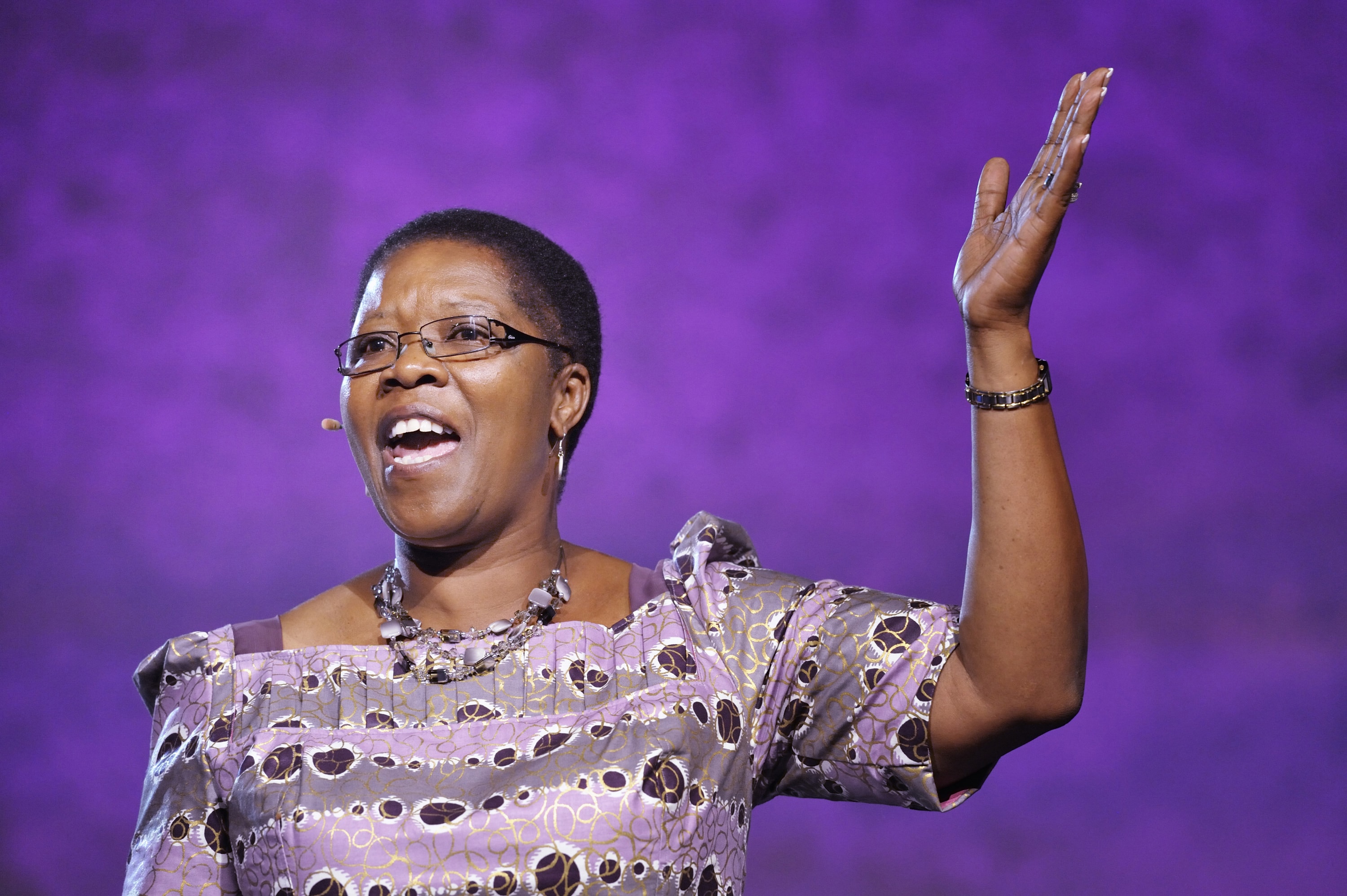 Betty Spiwe Katiyo of Zimbabwe delivers one of three Laity Addresses to the April 25 session of the 2012 United Methodist General Conference in Tampa, Florida. Katiyo, a longtime lay leader in The United Methodist Church, died suddenly Aug. 10 after leaving the Commission on General Conference meeting in Lexington, Ky. File photo by Paul Jeffrey, UM News.