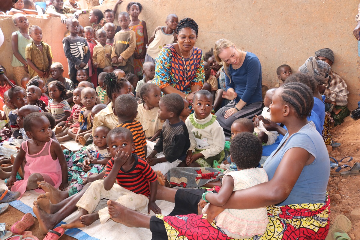 Megan Klingler, who works with the United Methodist Board of Global Ministries’ Global Health unit, and Dr. Marie Claire Manafundu, program officer of the Maternal and Child Health Program in Eastern Congo, visit with children at Irambo Hospital in Bukavu. Klingler visited six cities in the country during a three-week trip to conduct training sessions to help stop the spread of Ebola. Photo by Philippe Kituka Lolonga, UM News. Megan Klingler, who works with the United Methodist Board of Global Ministries’ Global Health unit, and Dr. Marie Claire Manafundu, program officer of the Maternal and Child Health Program in Eastern Congo, visit with children at Irambo Hospital in Bukavu. Klingler visited six cities in the country during a three-week trip to conduct training sessions to help stop the spread of Ebola. Photo by Philippe Kituka Lolonga, UM News.