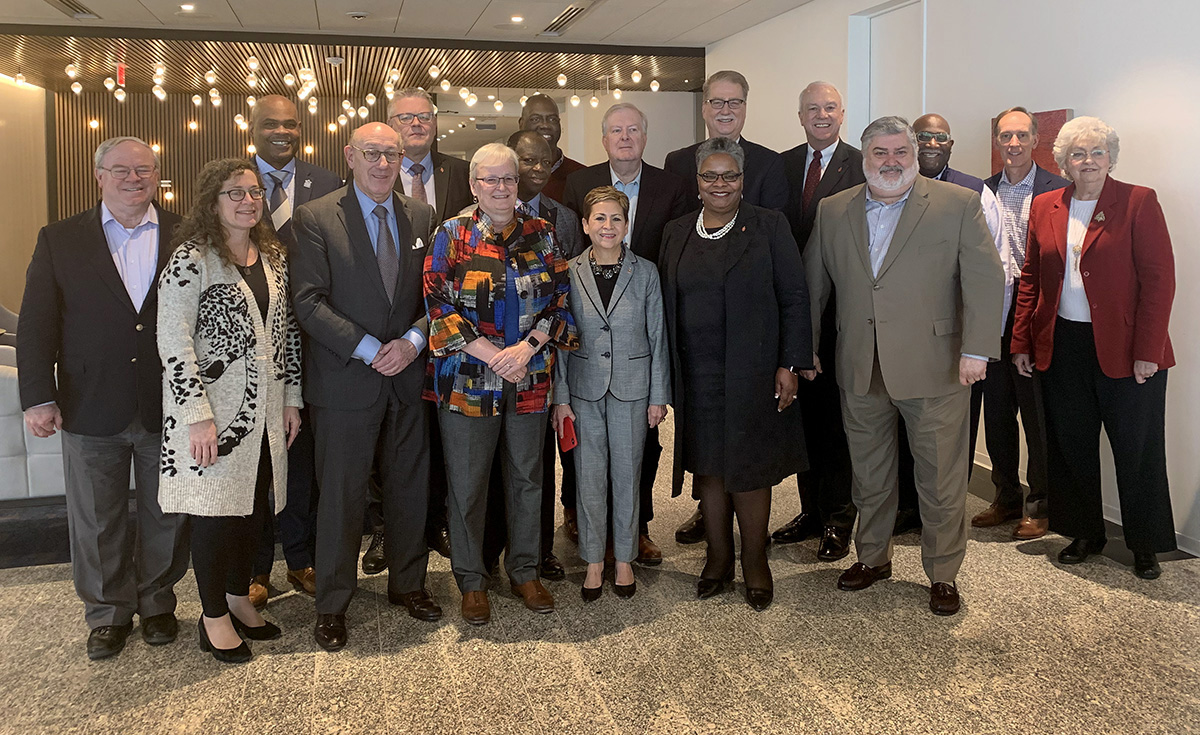 Members of a diverse group of bishops and other United Methodist leaders gather for a group photo in Washington after reaching agreement on a proposal that would maintain The United Methodist Church but allow traditionalist congregations to separate into a new denomination. Photo courtesy of the Mediation Team.  Members of a diverse group of bishops and other United Methodist leaders gather for a group photo in Washington after reaching agreement on a proposal that would maintain The United Methodist Church but allow traditionalist congregations to separate into a new denomination. Photo courtesy of the Mediation Team.