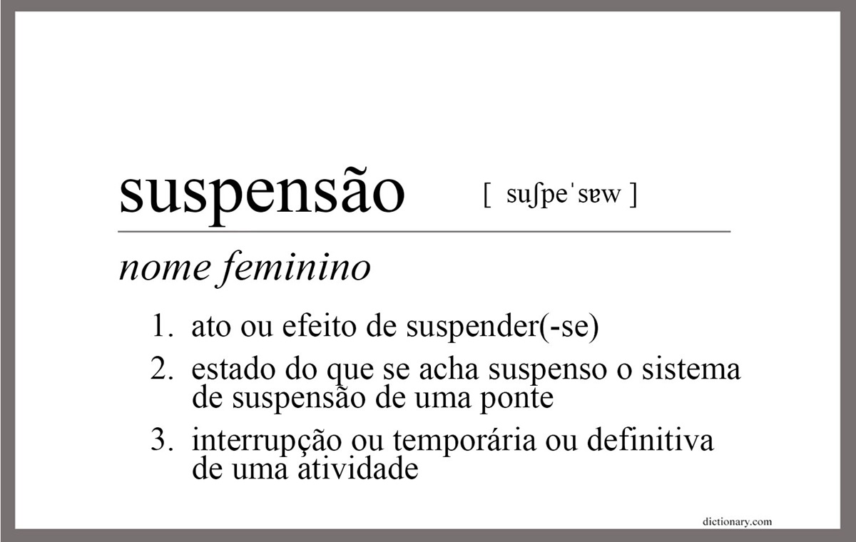 Esta é a definição de suspensão, conforme indicado no dicionário Priberam da Língua Portuguesa. Embora o "Protocolo de Reconciliação e Graça por Separação" seja uma proposta não aprovada, os negociadores estão pedindo uma pausa para o fechamento e as queixas da igreja. Gráfico do Rev. Gustavo Vasquez, Notícias MU. Esta é a definição de suspensão, conforme indicado no dicionário Priberam da Língua Portuguesa. Embora o "Protocolo de Reconciliação e Graça por Separação" seja uma proposta não aprovada, os negociadores estão pedindo uma pausa para o fechamento e as queixas da igreja. Gráfico do Rev. Gustavo Vasquez, Notícias MU.
