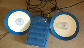 The solar systems donated by the United Methodist German Mission Board include Fosera lamps, which use LED technology to provide bright light. Photo by Daniel Garba, UM News.