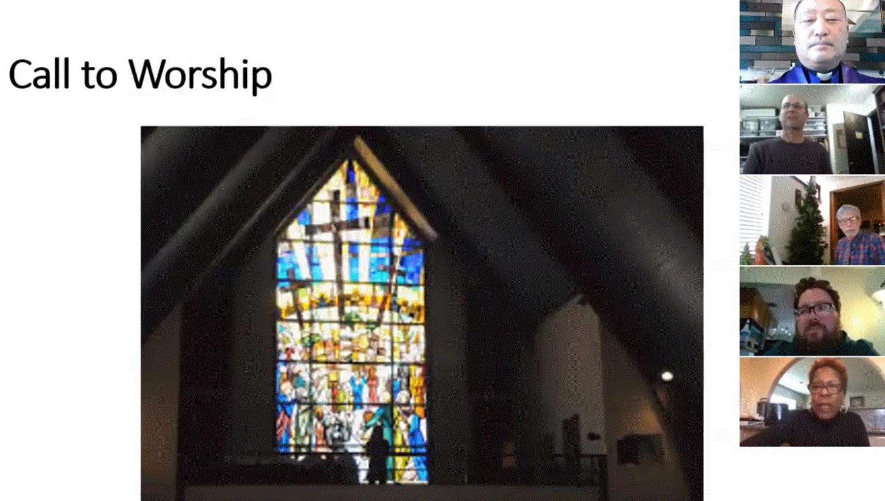 사진, 콩코드 연합감리교회의 Facebook 온라인 예배 동영상에서 캡처.