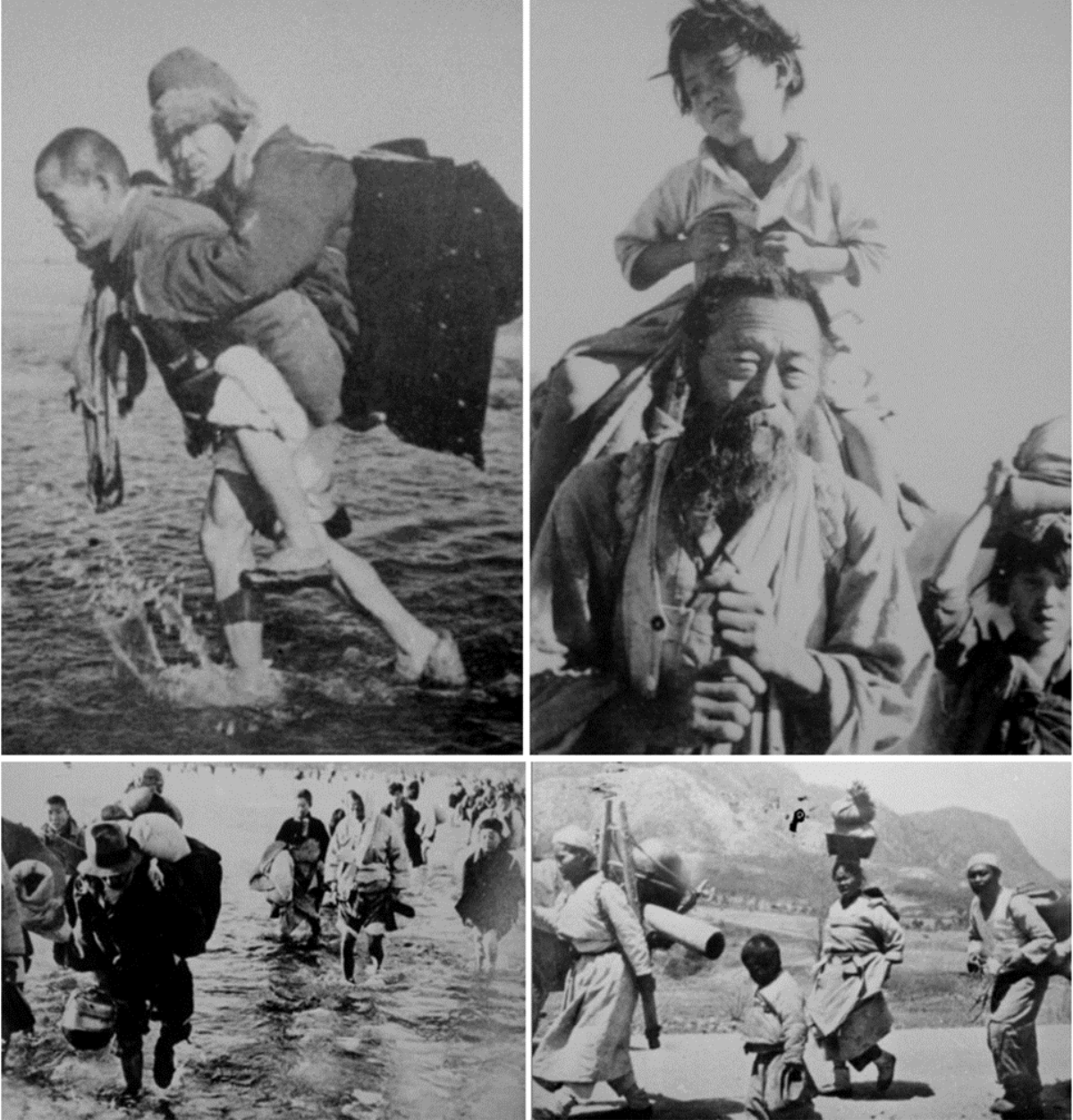 6.25 전쟁의 피난민 대열. 사진, 국가기록원 소장.