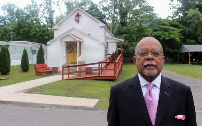 Henry Louis Gates Jr. visits the church he grew up attending, Waldon United Methodist in Piedmont, W.Va., for a scene in the new PBS documentary “The Black Church: This Is Our Story, This Is Our Song.” Photo courtesy of PBS.