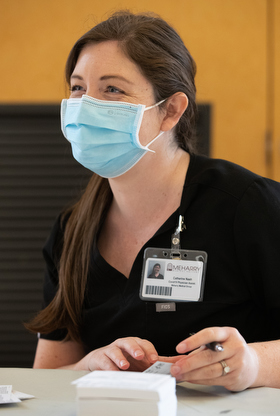 Cat Nash, a physician assistant, is the clinical lead for the COVID-19 vaccination clinic at Meharry Medical College in Nashville, Tenn. She is a member of Brentwood (Tenn.) United Methodist Church. Photo by Mike DuBose, UM News.