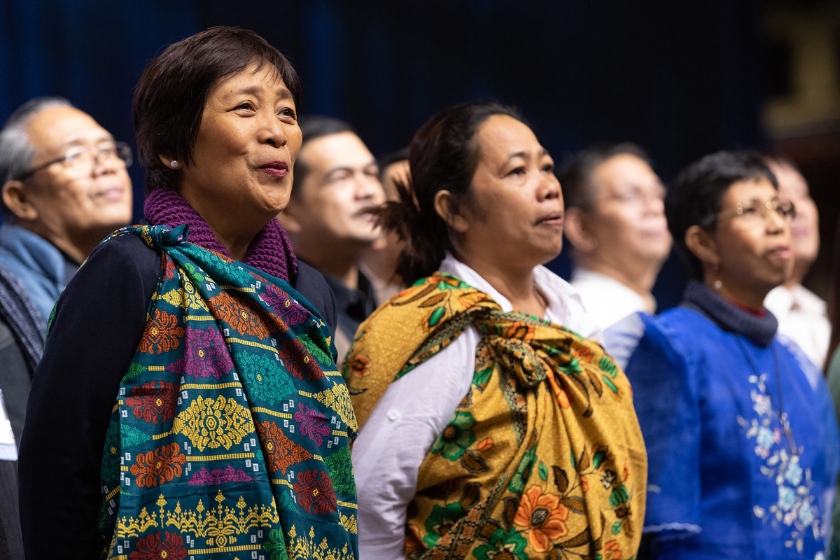 Delegates from the Philippines and Southeast Asia sing during the 2019 United Methodist General Conference in St. Louis. Nearly 300 Filipino United Methodists joined a virtual conversation March 16 to talk about the Christmas Covenant and other plans for the future of The United Methodist Church. More webinars are planned for church members in Africa and Europe. File photo by Mike DuBose, UM News. Delegates from the Philippines and Southeast Asia sing during the 2019 United Methodist General Conference in St. Louis. Nearly 300 Filipino United Methodists joined a virtual conversation March 16 to talk about the Christmas Covenant and other plans for the future of The United Methodist Church. More webinars are planned for church members in Africa and Europe. File photo by Mike DuBose, UM News.