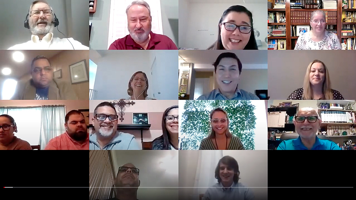 El clero participa en la sesión Presente & Futuro realizada por Zoom el 9 de enero. Foto Tita Parham, FUMF.