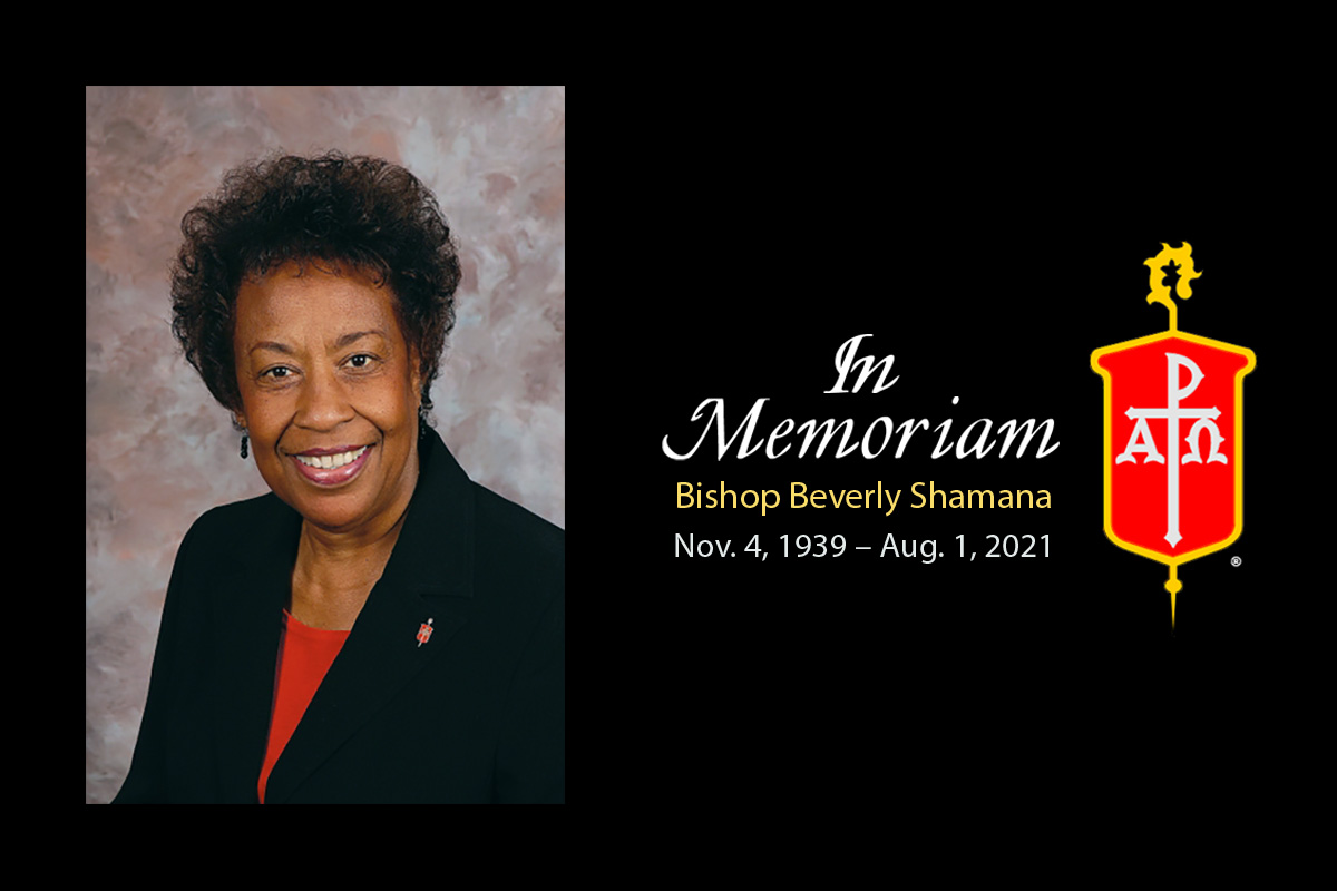 Bishop Beverly Shamana, the second female African American elected to the United Methodist episcopacy, died Aug. 1. She was 81. Photo courtesy of the United Methodist Council of Bishops. Bishop Beverly Shamana, the second female African American elected to the United Methodist episcopacy, died Aug. 1. She was 81. Photo courtesy of the United Methodist Council of Bishops.