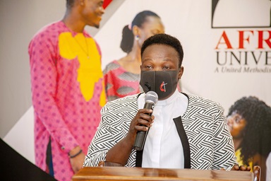 Africa University Chaplain the Rev. Maudy Muchanyereyi is among members of the university community providing emotional support to students and staff during the COVID-19 pandemic. Photo courtesy of Africa University. Africa University Chaplain the Rev. Maudy Muchanyereyi is among members of the university community providing emotional support to students and staff during the COVID-19 pandemic. Photo courtesy of Africa University.