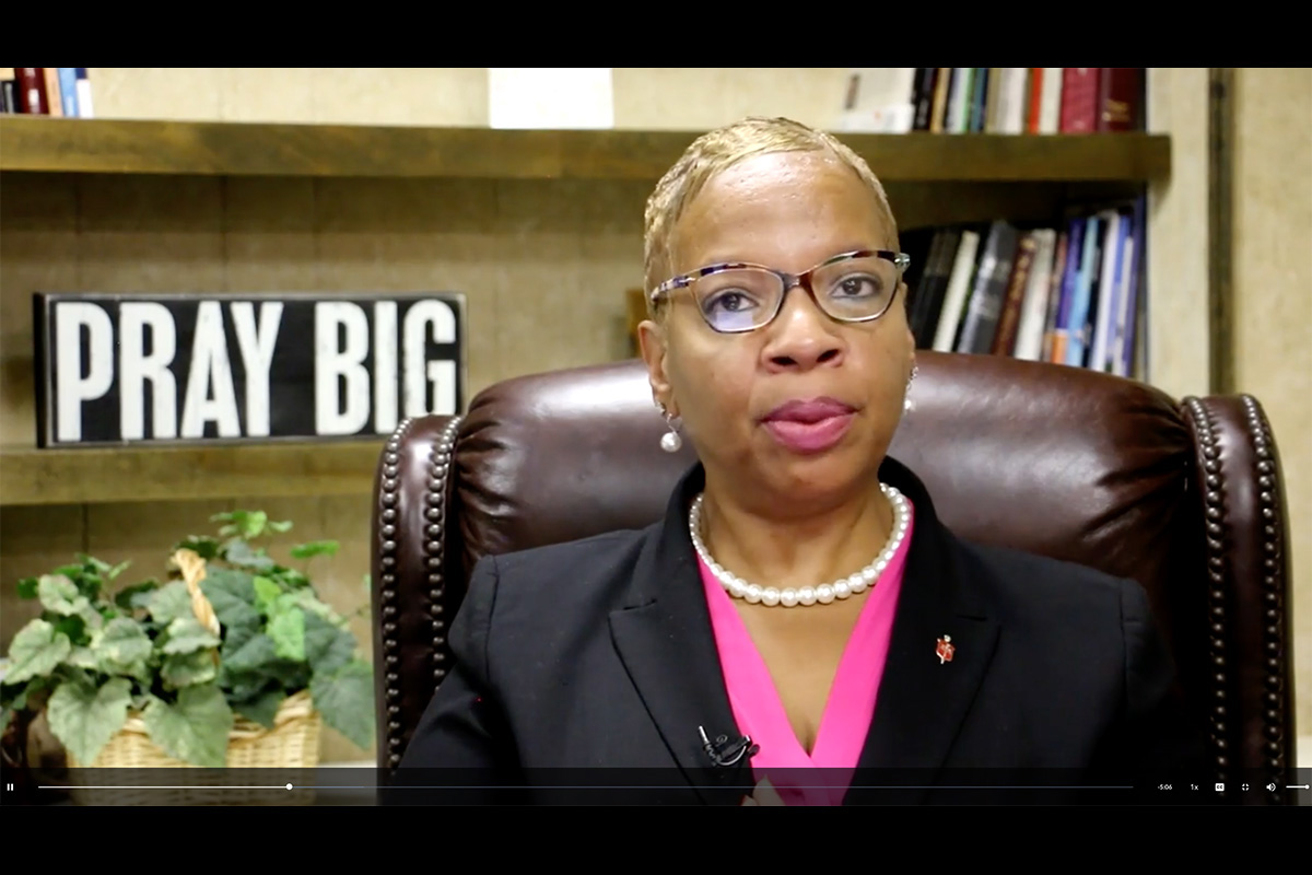 Bishop Tracy Smith Malone of the East Ohio Conference offers a video welcome to the Do No More Harm website, saying the church “is committed to responding to clergy sexual misconduct in a way that holds all parties accountable and promotes healing.” Malone is president of the Commission on the Status and Role of Women. Screenshot of commission video by UM News. 