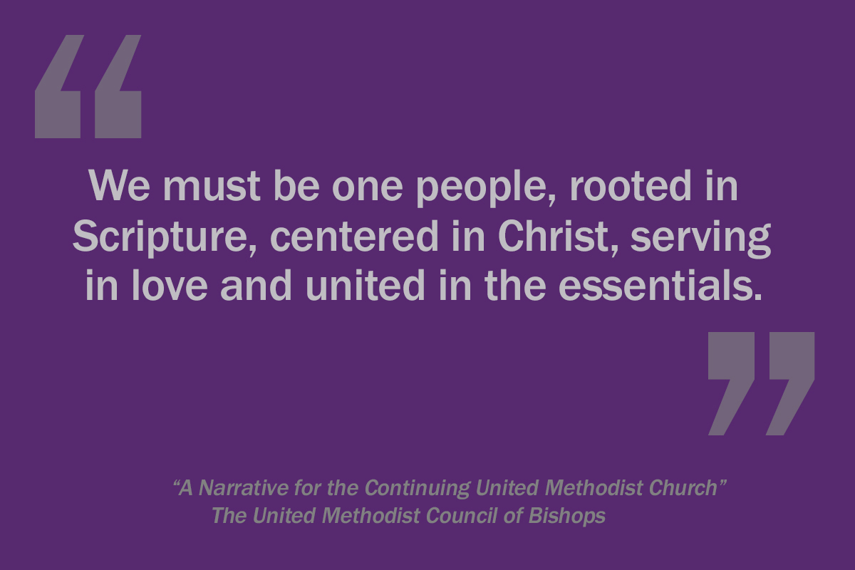 During its Nov. 2-5 online meeting, the Council of Bishops approved “A Narrative for the Continuing United Methodist Church” outlining a vision for the church where all will have a home. Graphic by Laurens Glass, UM News.