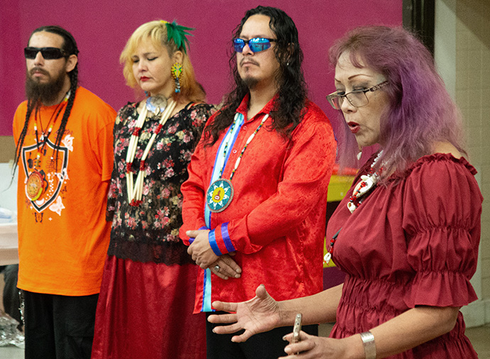 The disappearances of loved ones is a daily reality and nightmare for Native Americans, says Vivian Mesteth, chapter president of Missing and Murdered Indigenous People of Northern Oklahoma. Mesteth, accompanied by members of her group, spoke with United Methodists from around the country who visited Ponca Indian United Methodist Church in Ponca City, Oklahoma, as part of an immersion experience. Photo by Tim Tanton, UM News.