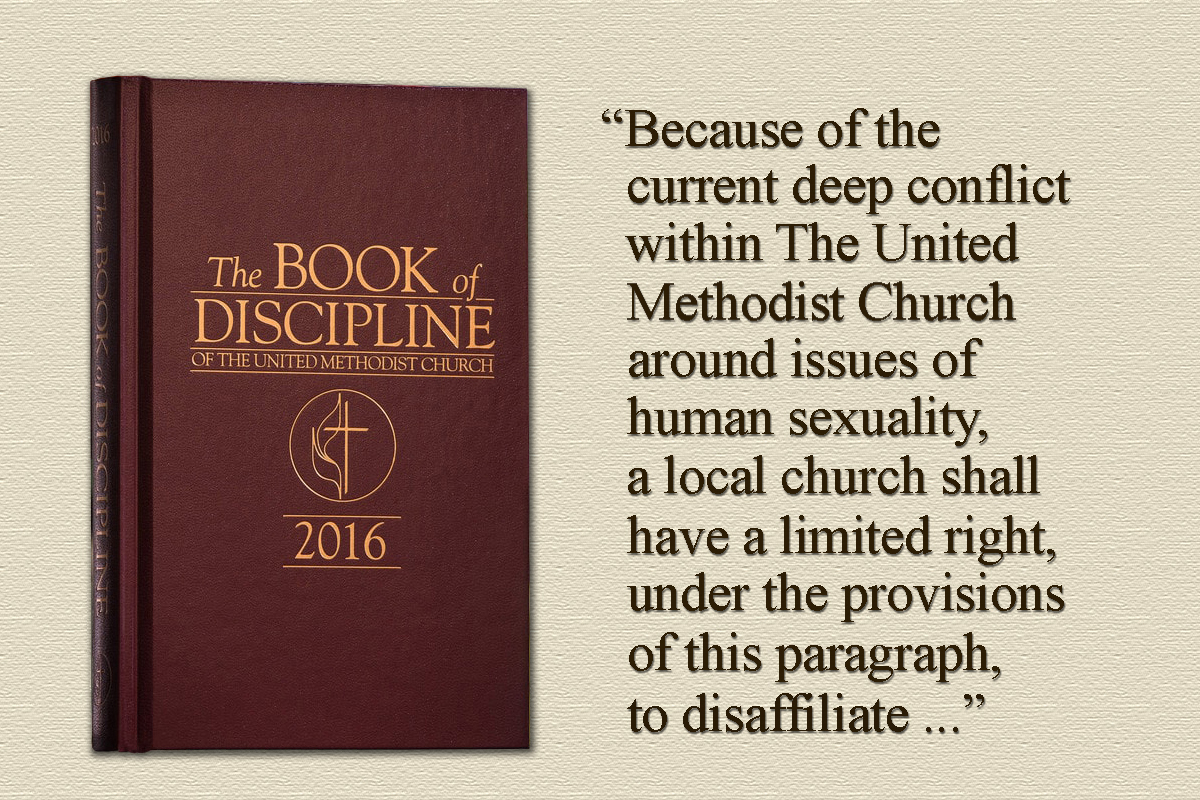 The United Methodist Judicial Council has released six decisions dealing with Paragraph 2553, a new church law that allows congregations to leave with property under limited conditions. The rulings all stem from questions raised during the 2020 and 2021 annual conference seasons. Photo by Mike DuBose; illustration by Laurens Glass, UM News.