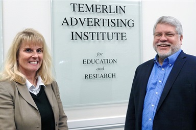 Carrie La Ferle and the Rev. O. Wesley Allen Jr. are co-authors of the book "Preaching and the Thirty-Second Commercial: Lessons from Advertising for the Pulpit." La Ferle is the Marriott Endowed Professor of Ethics and Culture at the Temerlin Advertising Institute at Southern Methodist University. Allen is a United Methodist elder and the Lois Craddock Perkins Professor of Homiletics at SMU's Perkins School of Theology. Their book is the first in a series that seeks to show how other disciplines can offer insights for preachers. Photo by Sam Hodges, UM News. Carrie La Ferle and the Rev. O. Wesley Allen Jr. are co-authors of the book "Preaching and the Thirty-Second Commercial: Lessons from Advertising for the Pulpit." La Ferle is the Marriott Endowed Professor of Ethics and Culture at the Temerlin Advertising Institute at Southern Methodist University. Allen is a United Methodist elder and the Lois Craddock Perkins Professor of Homiletics at SMU's Perkins School of Theology. Their book is the first in a series that seeks to show how other disciplines can offer insights for preachers. Photo by Sam Hodges, UM News.