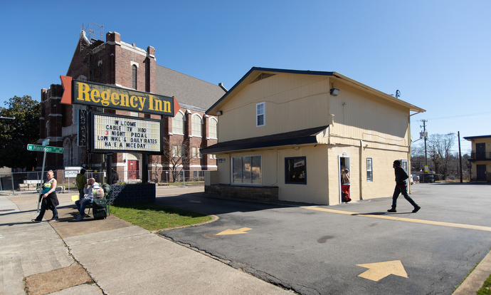 Many regular parishioners at Magnolia Avenue United Methodist Church in Knoxville, Tenn., live at the Regency Inn, an inexpensive motel next door. Photo by Mike DuBose, UM News.